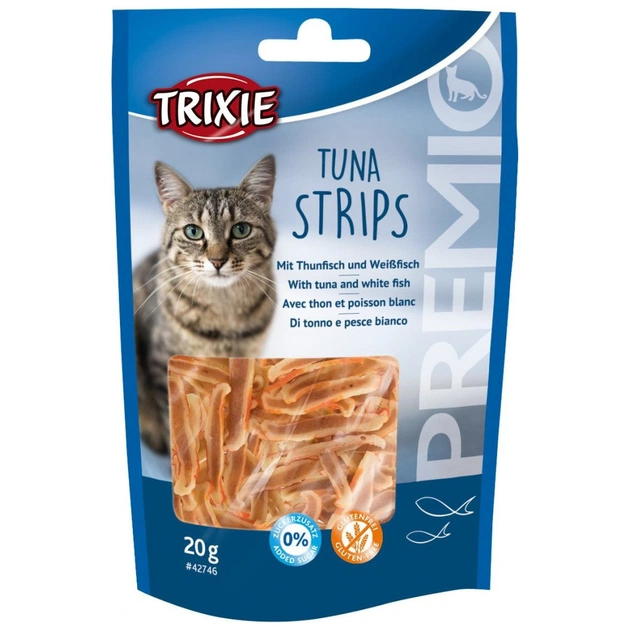 Ласощі для котів Trixie Premio Tuna Strips смужки тунця 20 г (4011905427461) - зображення 1