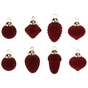 Ялинкова іграшка Chomik скляні прикраси 8 шт, велюр покриття, бургунді (5900779894303) - уменьшенное изображение 2