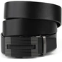 Ремінь Vintage Чоловічий з лінійною пряжкою Чорний (20290) - зменшене зображення 1
