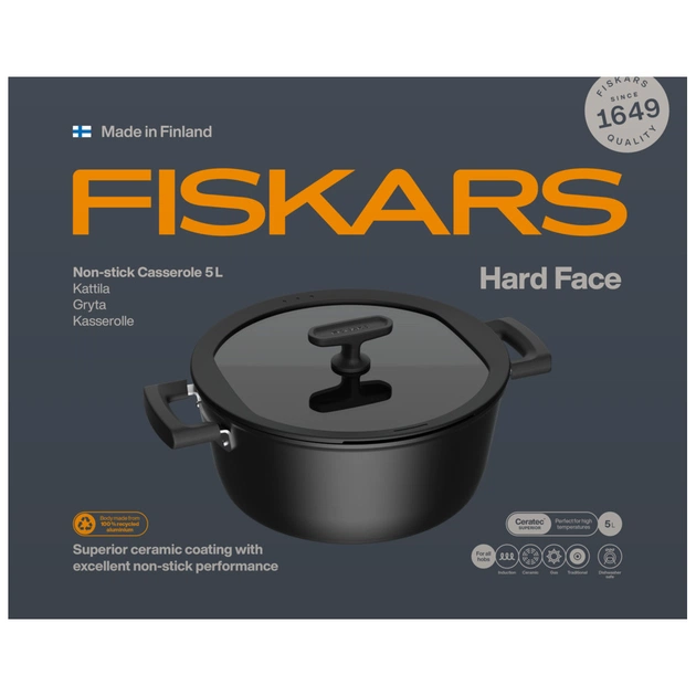 Каструля Fiskars Hard Face 5 л (1075527) - picture 5