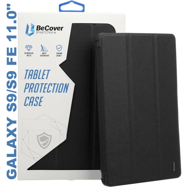 Чехол для планшета BeCover Soft Edge stylus holder Samsung Tab S9 (SM-X710/SM-X716)/S9 FE (SM-X510/SM-X516B) 11.0" Black (710438) - изображение 1