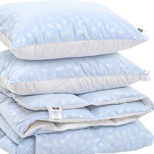 Ковдра MirSon Набір пуховий №2111 Bio-Blue Зима 90% пух 200х220 + подушки 50х70 2 шт пружні (2200003023299) зображення 1