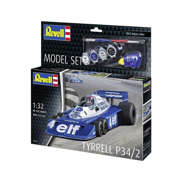 Сборная модель Revell набор автомобиль Tyrrell P34/2 6-Wheeler, уровень 4, 1:32 (RVL-67741) - изображение 1