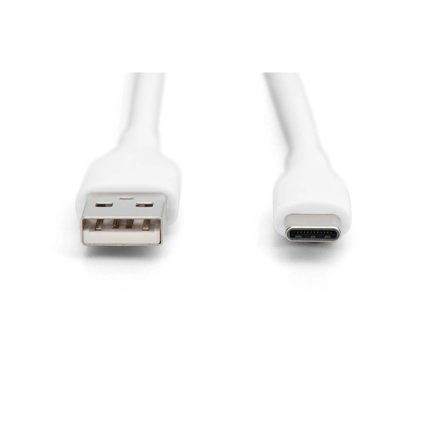 Дата кабель USB 2.0 AM to USB-C 1.0m 60W white Digitus (AK-300340-010-W) - picture 5