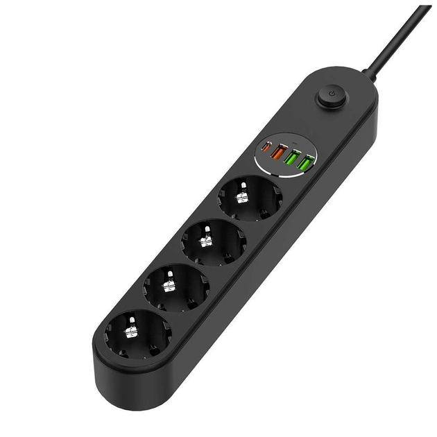 Мережевий фільтр живлення ColorWay CW-CHE44PDB, 4 розетки/4USB 2M (CW-CHE44PDB) - picture 1