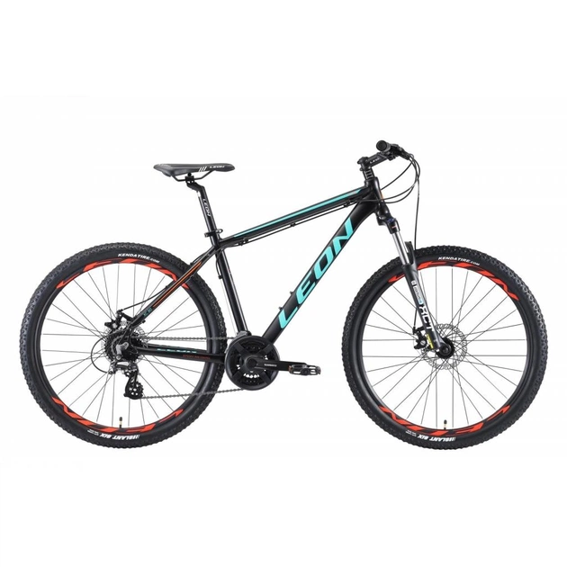 Велосипед Leon 27.5" XC-90 AM preload DD рама-20" 2019 чорно-бірюзовий з помаранчевим (OPS-LN-27.5-036) - зображення 1