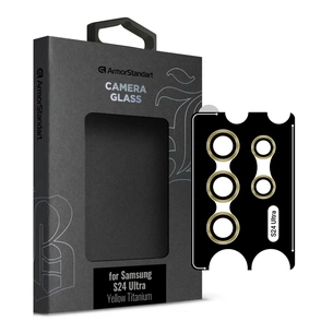 Скло захисне Armorstandart Camera glass Supreme Black Icon Samsung S24 Ultra Yellow Titanium (ARM76604) зображення 1