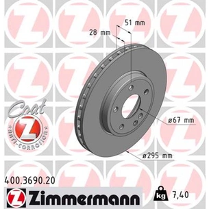 Гальмівний диск ZIMMERMANN 400.3690.20 зображення 1