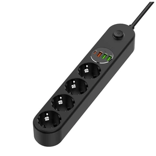 Мережевий фільтр живлення ColorWay 4 розетки/4USB 2M (CW-CHE44PDB) зображення 1