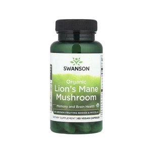 Витаминно-минеральный комплекс Swanson Ежовик гребенчатый, Organic Lion''s Mane Mushroom, 60 веганских капсу (SWV11945) изображение 1