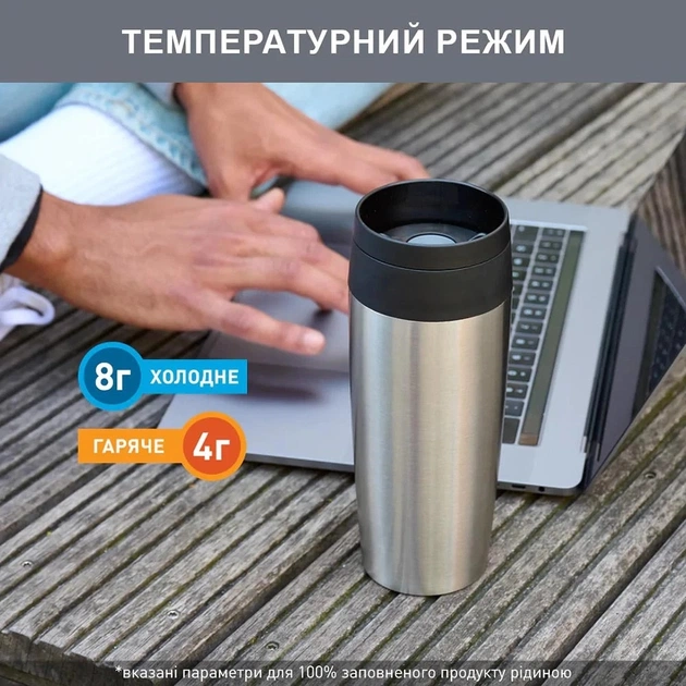 Термочашка Tefal Travel Mug Classic 360 мл Stainless Steel (N2020110) - зображення 1