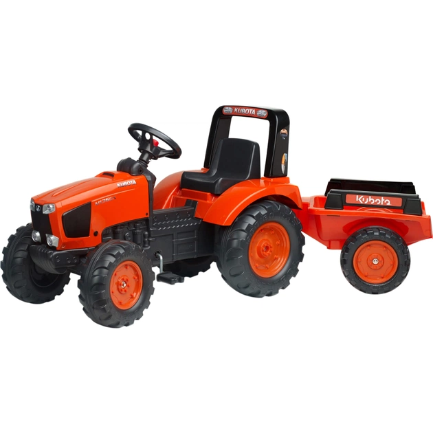Веломобіль Falk KUBOTA трактор з причепом, помаранчевий (2060AB) - picture 1