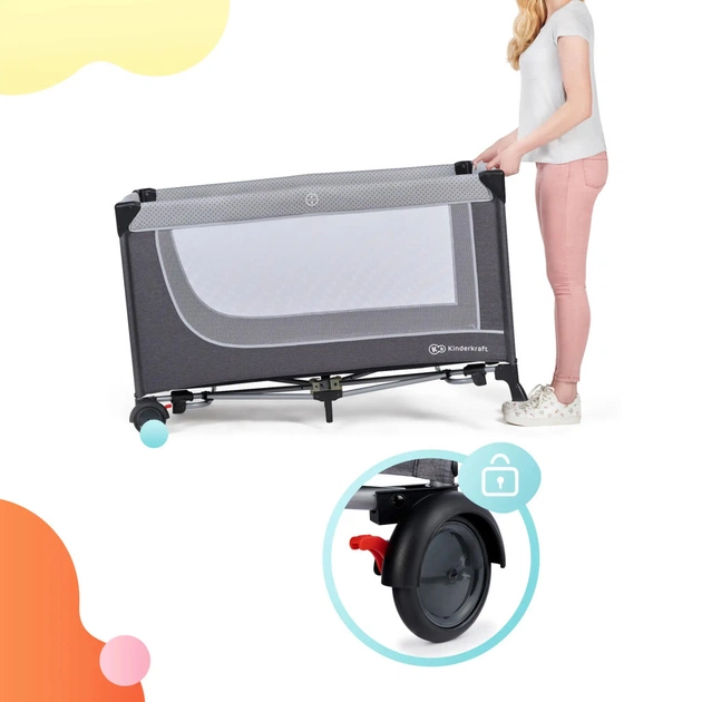 Ліжечко Kinderkraft манеж Leody Grey (5902533917990) - изображение 10