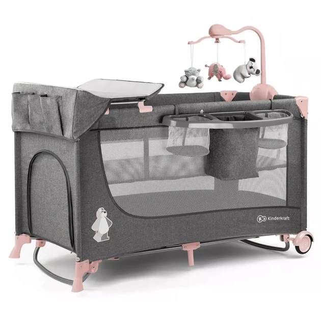 Ліжечко Kinderkraft манеж з пеленатором Joy Pink (5902533911264) - изображение 3