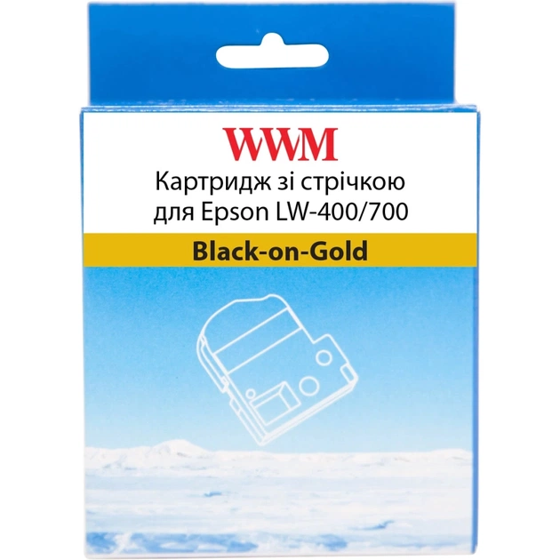 Стрічка для принтера етикеток WWM для Epson LW-400/700 9mm х 8m Black-on-Gold (WWM-SM9Z) - picture 1