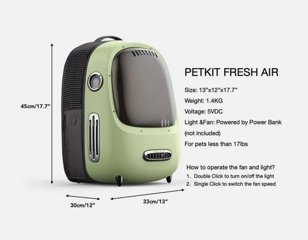 Рюкзак-переноска Petkit Breezy 2 Smart Cat Carrier Green (P7704) - зображення 9