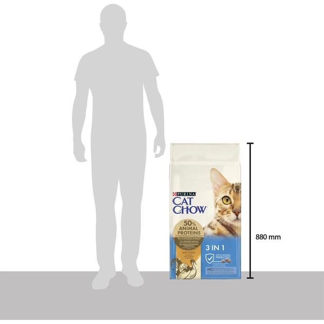 Сухий корм для кішок Purina Cat Chow Feline 3 в 1 з індичкою 15 кг (7613034153746) - picture 4