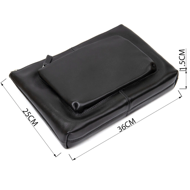 Сумка Grande Pelle Шкіряна чоловіча Чорна (11437) - зображення 3