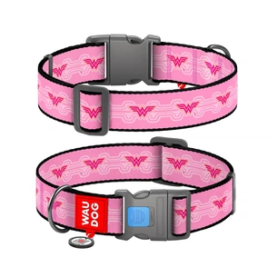 Нашийник для тварин WAUDOG Nylon з QR паспортом "Диво-жінка 1" пластиковий фастекс Ш 35 мм Д 46-70 см (284-2015) зображення 1