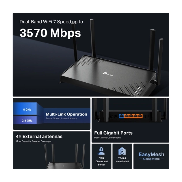 Маршрутизатор TP-Link Archer BE220 (ARCHER-BE220) - picture 5