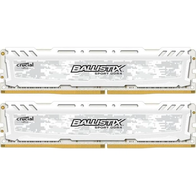 Модуль пам'яті для комп'ютера DDR4 16GB (2x8GB) 3200 MHz Ballistix Sport LT White Micron (BLS2K8G4D32AESCK) - изображение 1