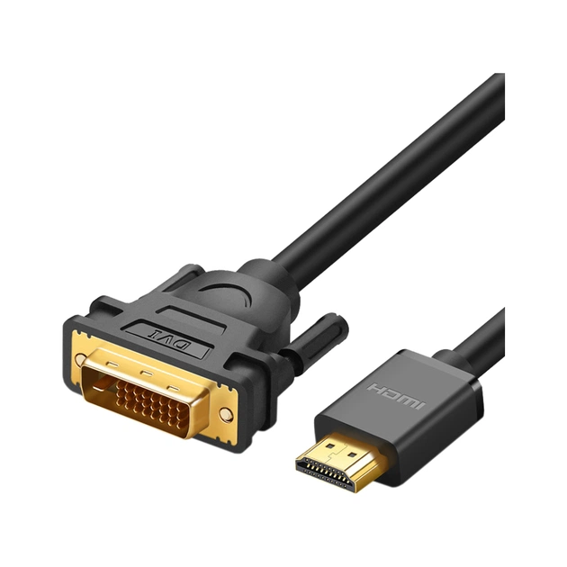 Кабель мультимедійний HDMI M to DVI M 1.0m HD106 black Ugreen (30116) - зображення 1