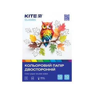 Кольоровий папір Kite А5 двосторонній Classic (10 аркушів/10 кольорів) (K-293) зображення 1
