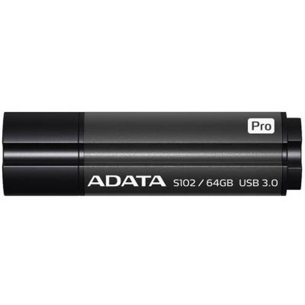USB флеш накопичувач ADATA 64GB S102PRO Gray USB 3.1 (AS102P-64G-RGY) - изображение 1