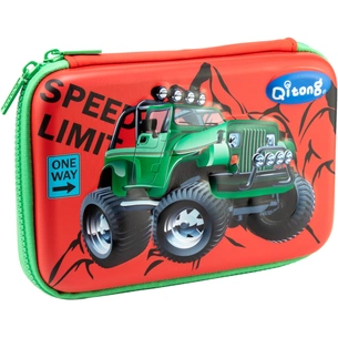 Пенал Cool For School з тисненням, 1 відділення (QT-5704-Red) зображення 1