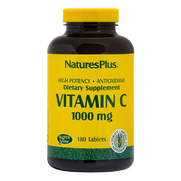 Вітамін Natures Plus Вітамін C, Vitamin C, 1000 мг, Nature's Plus, 180 таблеток (NAP-02290) - изображение 1