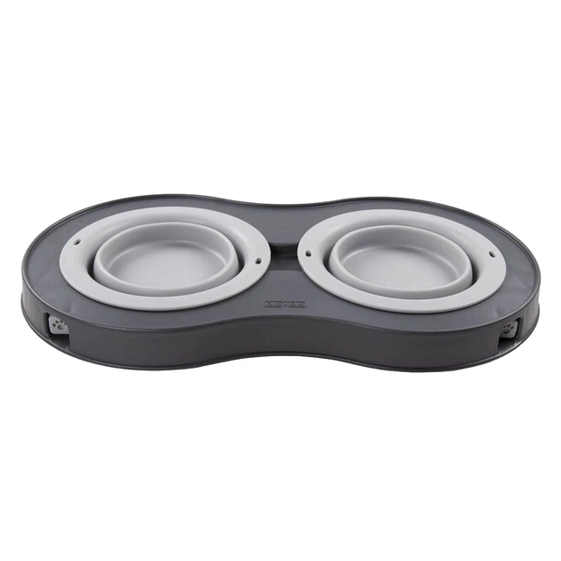 Посуд для собак Dexas Миска подвійна на складній підставці 240 мл світло-сіра (0084297309008) - picture 6