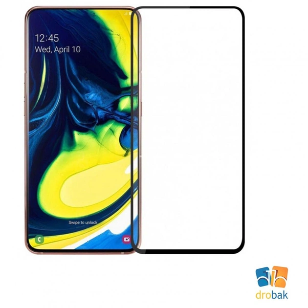 Стекло защитное Drobak Full Glue для Samsung Galaxy A80 (Black (441607) - изображение 1