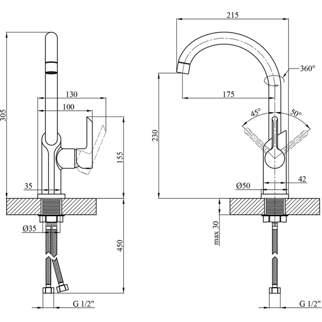 Душовий гарнітур Kroner Essen-SCH063 + змішувач Essen-SCH030 + змішувач Essen-SCH010 (CVS30219) - picture 11