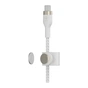 Дата кабель USB-C to USB-C 1.0m BRAIDED SILICONE white Belkin (CAB011BT1MWH) - зменшене зображення 4