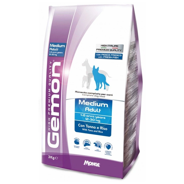 Сухой корм для собак Gemon Dog Medium adult тунец с рисом 3 кг (8009470386098) - изображение 1
