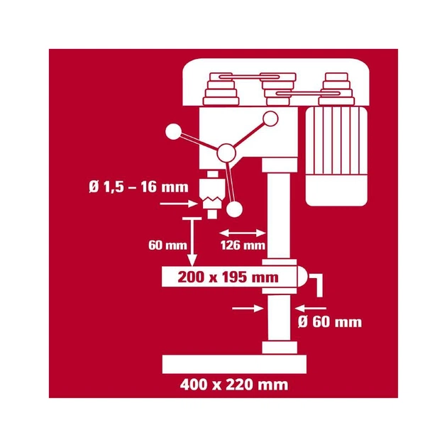 Свердлильний верстат Einhell TC-BD 630/1 630Вт, 250-2400об/хв (4520597) - picture 9