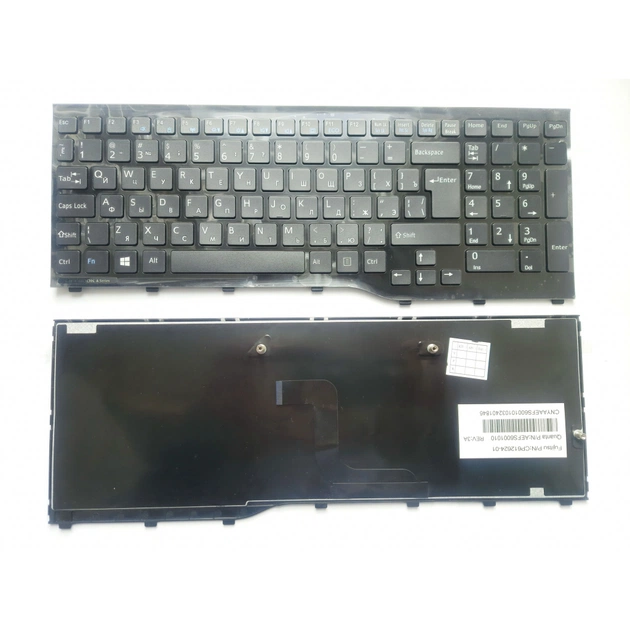 Клавиатура ноутбука Fujitsu LifeBook AH552 черная с черной рамкой UA (A43876) - изображение 1