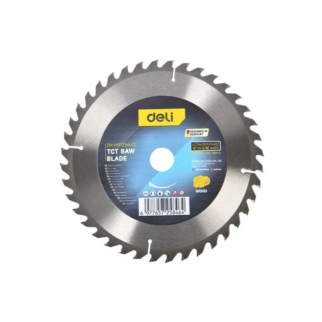 Диск пильный Deli TCT 254 мм x 30 мм (EDH-MJP254-E2) - изображение 1