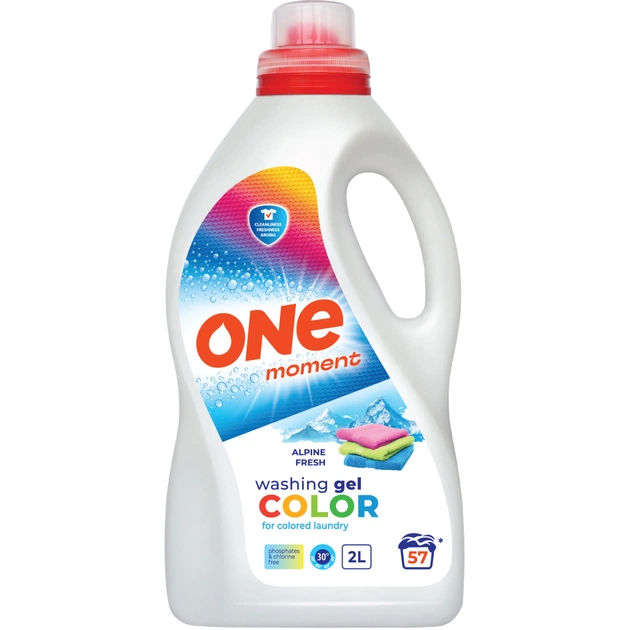 Гель для прання One Moment Color Alpine Fresh 2 л (4820096036839) - зображення 1