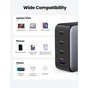 Зарядний пристрій Ugreen 4xUSB 100W GAN (USB-A+3*USB-C) Tech Fast Charger CD226 Grey (90575) - зменшене зображення 5
