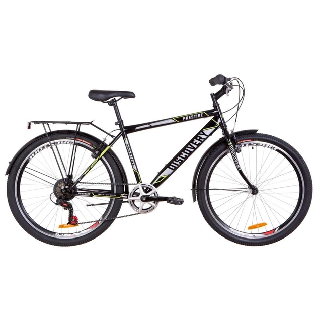 Велосипед Discovery PRESTIGE MAN 18" 2019 Black-Gray with Yellow (OPS-DIS-26-206) - изображение 1