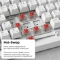 Клавіатура Ajazz AK820 Red Switch White USB-C (AK820-R-W) - зменшене зображення 7