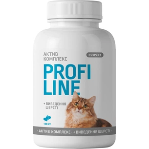 Вітаміни для котів ProVET Profiline Актив комплекс + виведення шерсті 180 табл (4823082431601) изображение 1