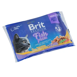 Вологий корм для кішок Brit Premium Cat рибна тарілка 4 шт по 100 г (8595602506248) зображення 1