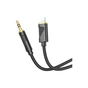 Кабель мультимедійний Lightning to 3.5mm M 1.0m silicone black HOCO (6942007625494) - зменшене зображення 1