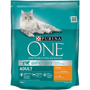 Сухий корм для кішок Purina One Adult Cat Chicken & WhlG 800 г (7613035467866) зображення 1