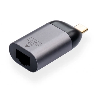 Перехідник Type-C Male to RJ45 Lan 1 Gbps compact Vinga (VCPATCLGBC) зображення 1