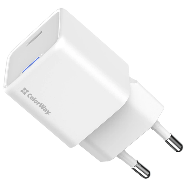 Зарядний пристрій ColorWay C101C GaN Mini 20W PD PPS USB-C white (CW-CHS059PD-WT) - picture 4