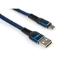 Дата кабель USB 2.0 AM to Micro 5P 1m flat nylon blue Vinga (VCPDCMFNB1B) - зменшене зображення 1