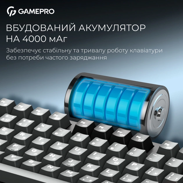 Клавіатура GamePro Asgard Ragnar Wireless/Bluetooth/USB UA Black (MK285BK) - picture 11